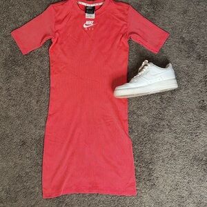 Nike Red Striped Athletic Dress